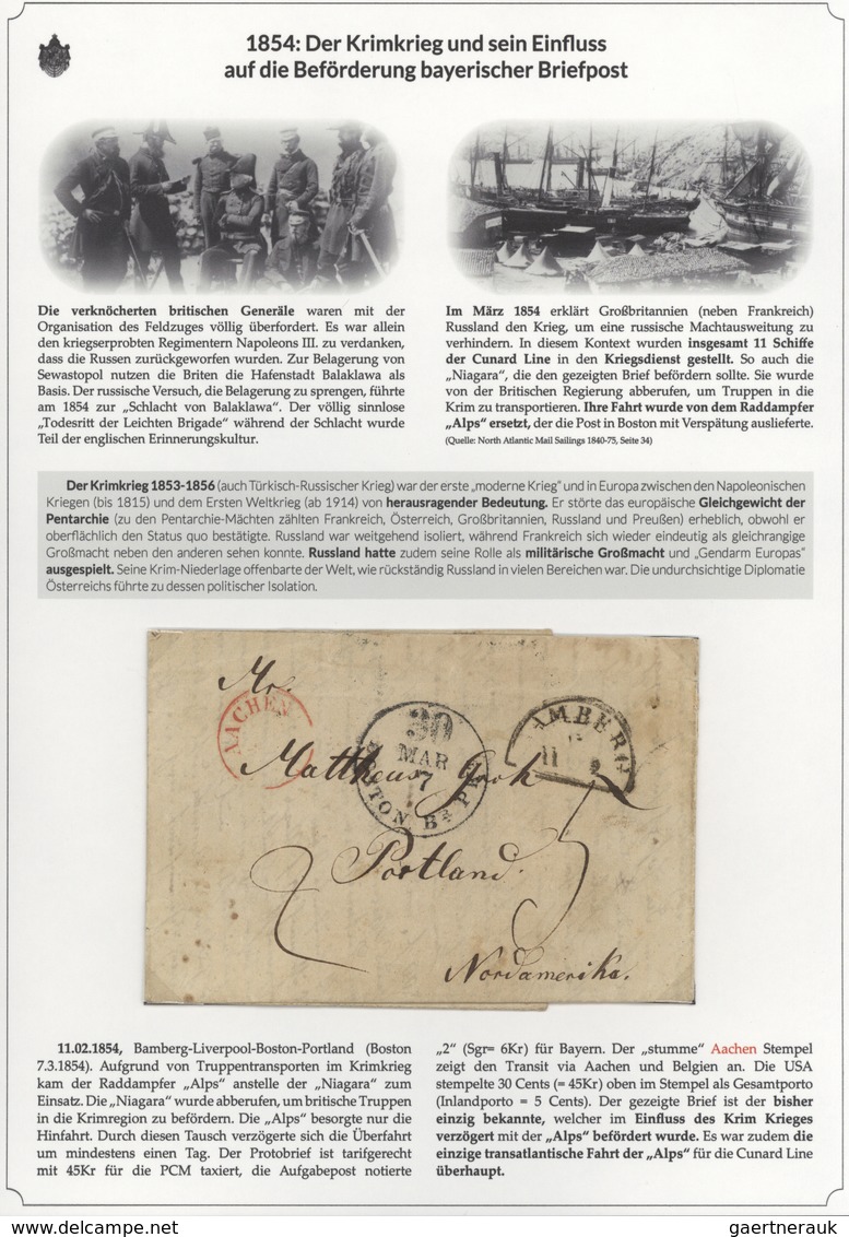 01142 Bayern - Marken und Briefe: 1806/1875 EINMALIGE AUSSTELLUNGS-SAMMLUNG: BAYERISCHE BRIEFPOST IM SPIEG