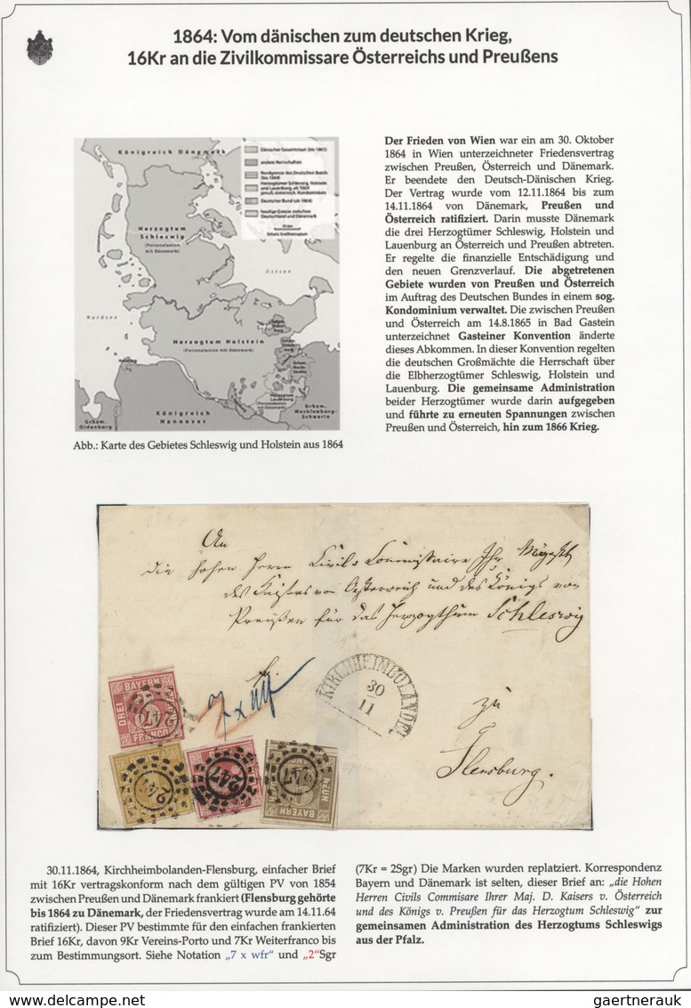 01142 Bayern - Marken und Briefe: 1806/1875 EINMALIGE AUSSTELLUNGS-SAMMLUNG: BAYERISCHE BRIEFPOST IM SPIEG