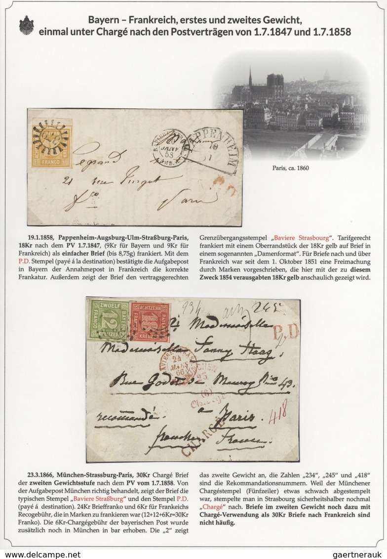 01142 Bayern - Marken und Briefe: 1806/1875 EINMALIGE AUSSTELLUNGS-SAMMLUNG: BAYERISCHE BRIEFPOST IM SPIEG