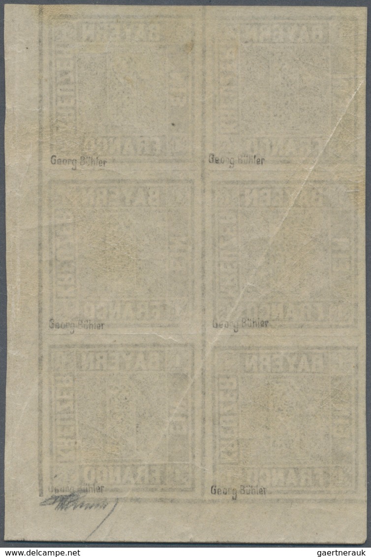 01143 Bayern - Marken Und Briefe: 1849 Schwarzer Einser 1 Kr. Platte 1 Im Ungebrauchten/postfrischen ECKRA - Other & Unclassified