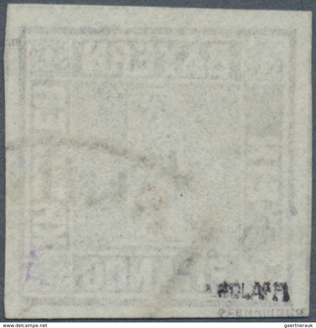 01153 Bayern - Marken Und Briefe: 1849, Schwarzer Einser 1 Kr. Grauschwarz, Platte 1 Mit Halbkreistempel " - Autres & Non Classés