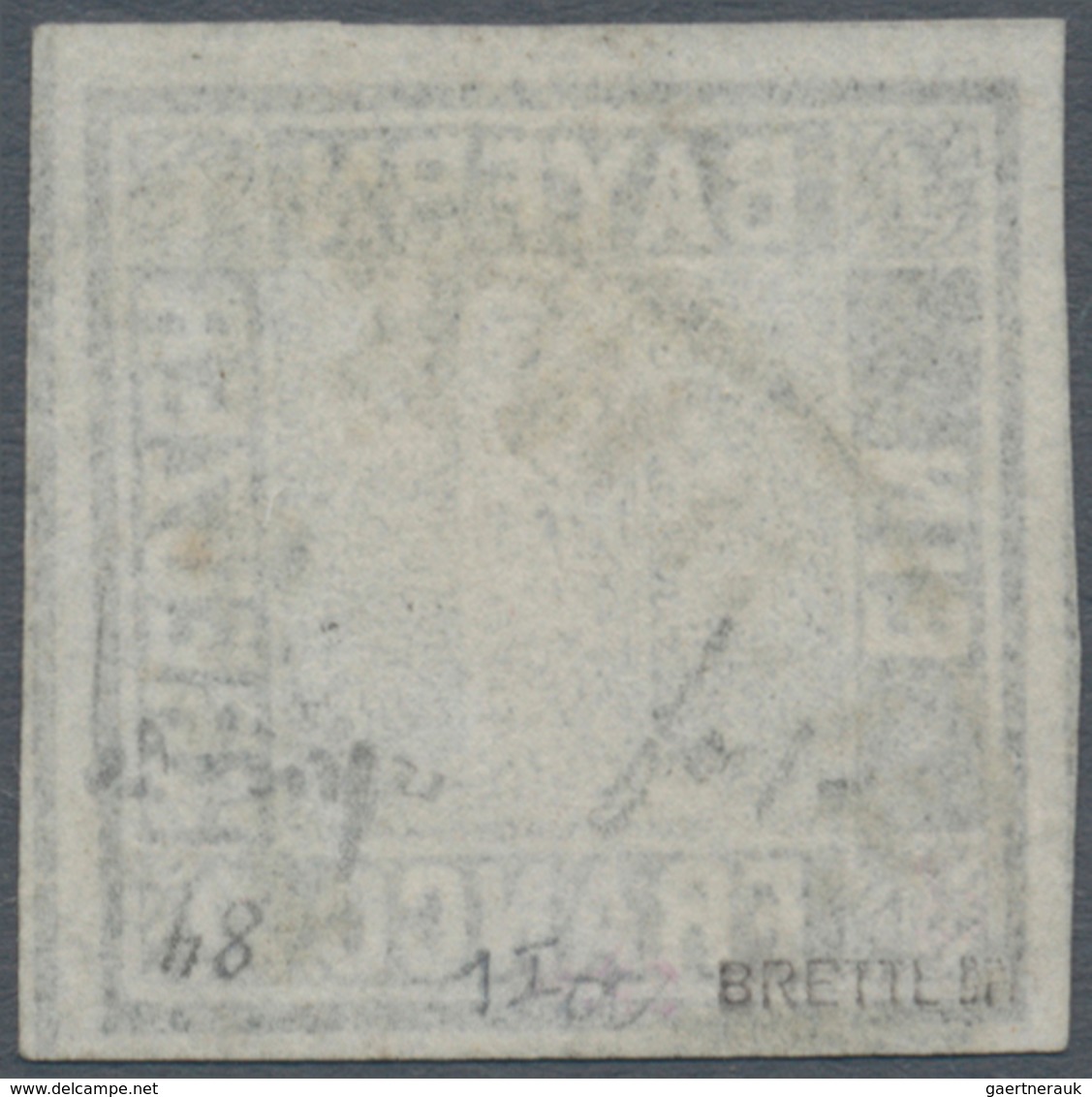 01156 Bayern - Marken Und Briefe: 1849, Schwarzer Einser 1 Kr. Schwarz, Platte 1 Mit Klarem HK "SCHWEINFUR - Andere & Zonder Classificatie