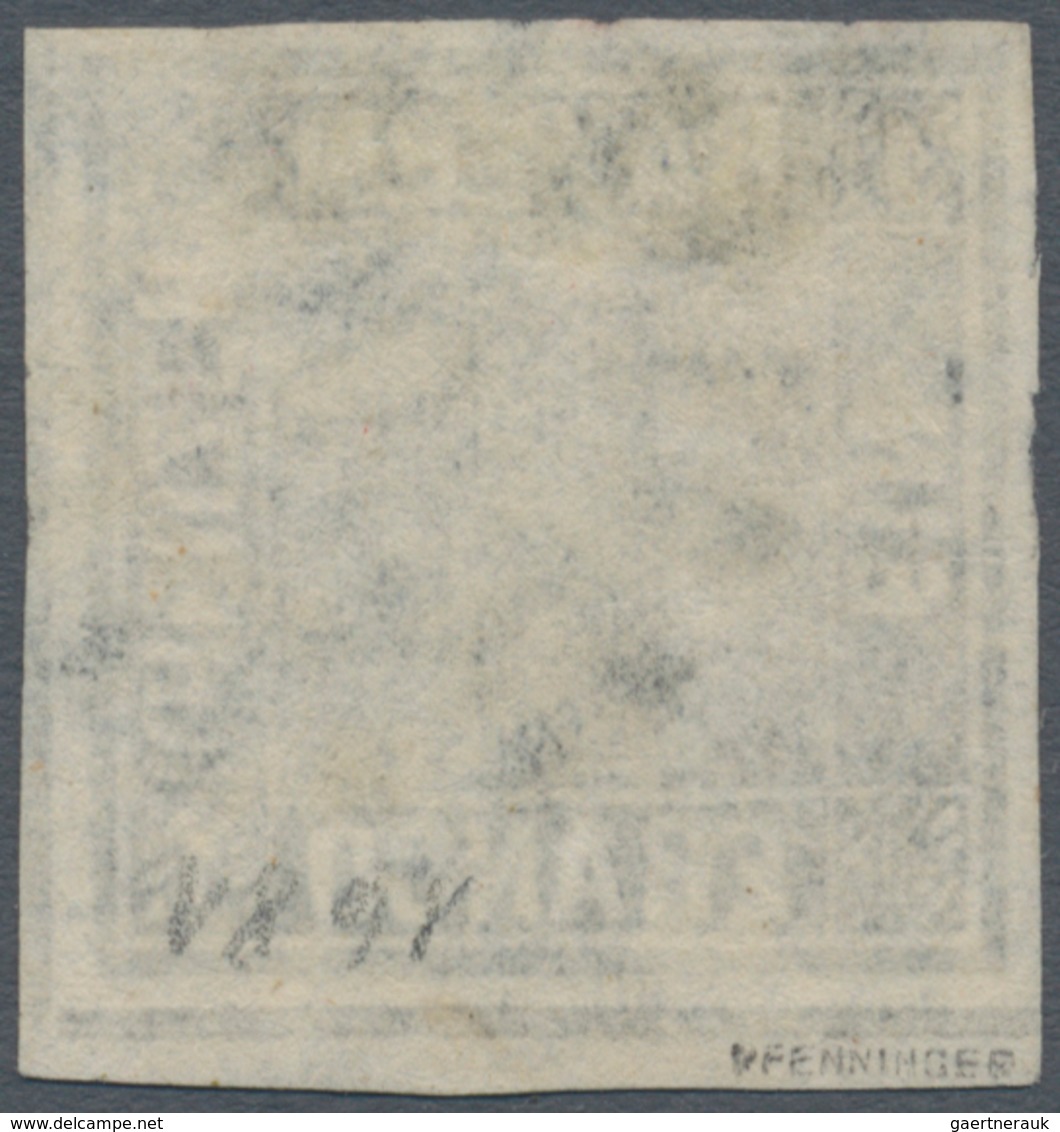 01161 Bayern - Marken Und Briefe: 1849, Schwarzer Einser 1 Kr. Grauschwarz, Platte 1 Mit GMR "396" Von Der - Other & Unclassified