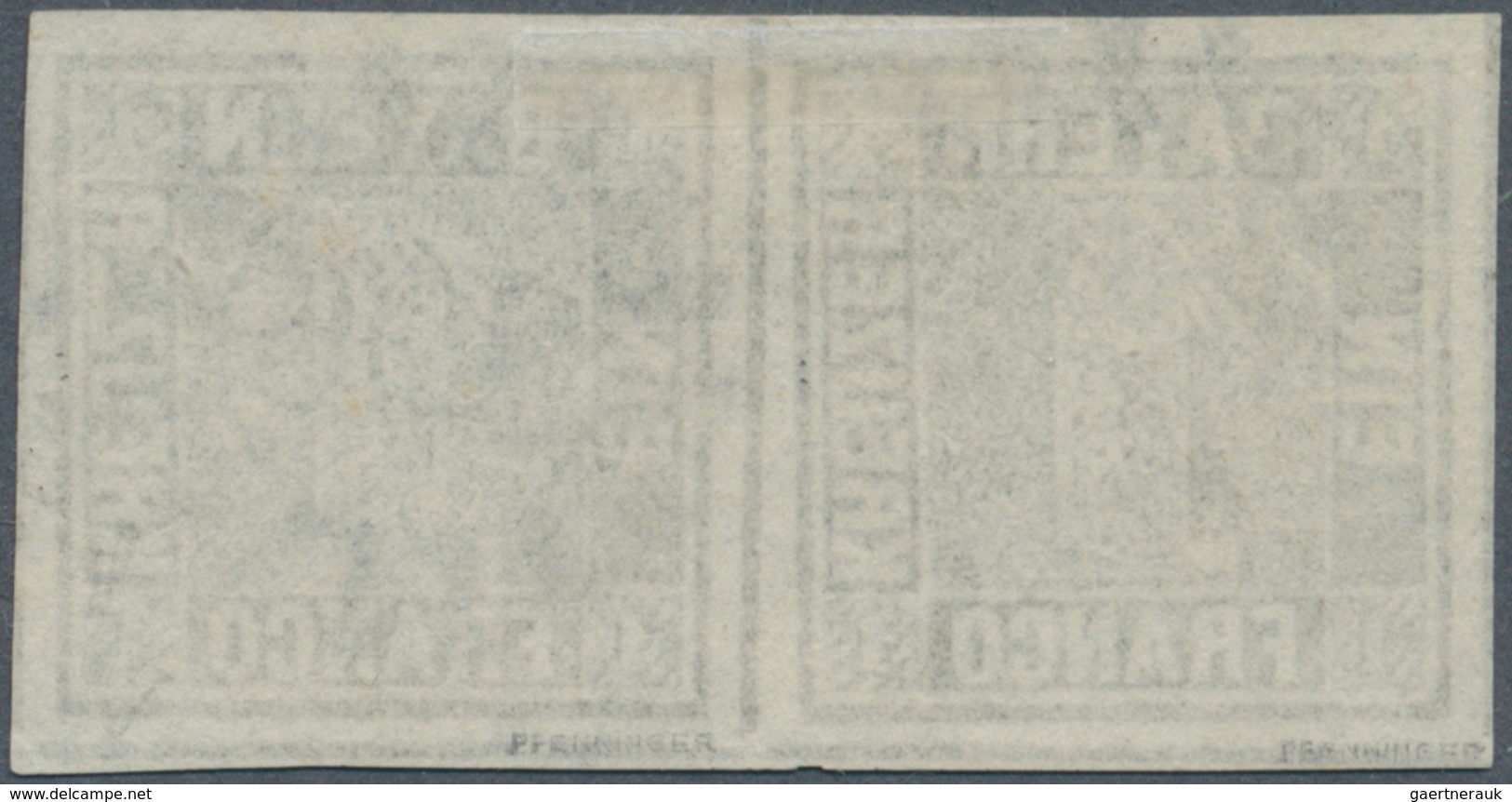 01168 Bayern - Marken Und Briefe: 1849, Schwarzer Einser 1 Kr. Grauschwarz, Platte 1 Im Waagrechten PAAR M - Sonstige & Ohne Zuordnung