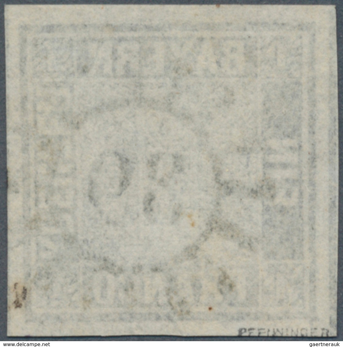 01172 Bayern - Marken Und Briefe: 1849, Schwarzer Einser 1 Kr. Grauschwarz, Platte 1 Mit Plattenfehler XLV - Other & Unclassified