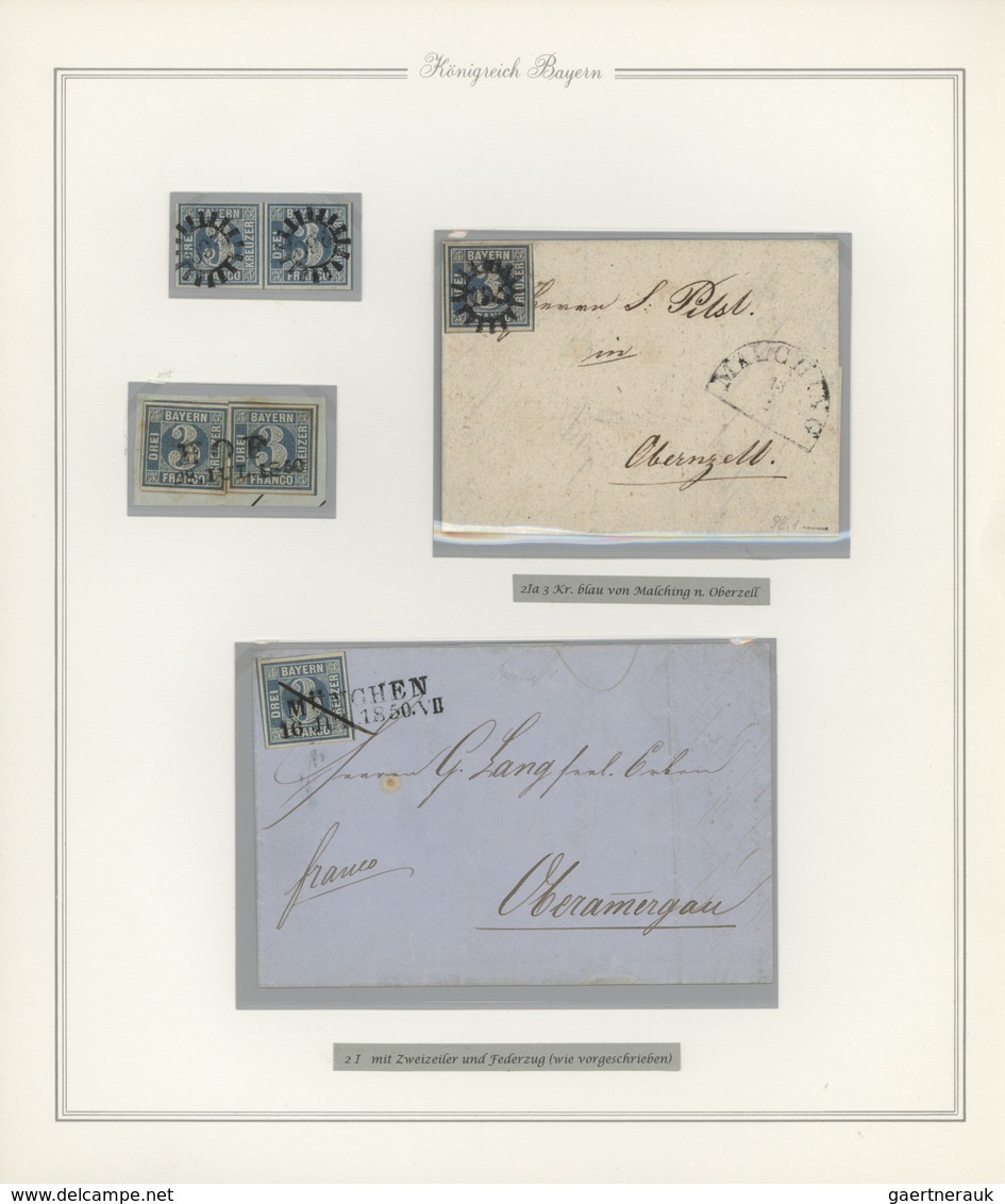 01187A Bayern - Marken Und Briefe: 1849/62: Außergewöhnlich Hochwertige Sammlung Der Quadratausgaben Mit Vi - Autres & Non Classés