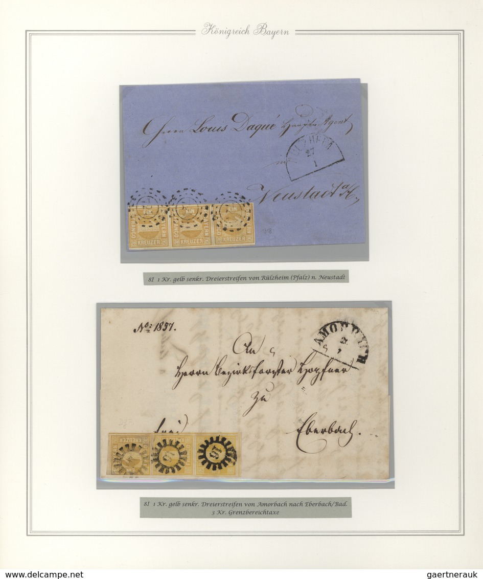01187A Bayern - Marken und Briefe: 1849/62: Außergewöhnlich hochwertige Sammlung der Quadratausgaben mit vi