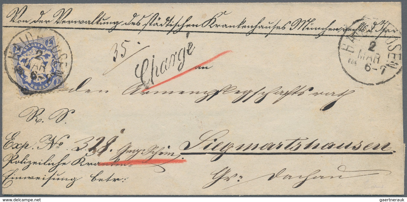 01195 Bayern - Marken Und Briefe: 1870, 7 Kr Ultramarin Auf Weiß, Wasserzeichen Weite Raute, Gezähnt Als E - Other & Unclassified