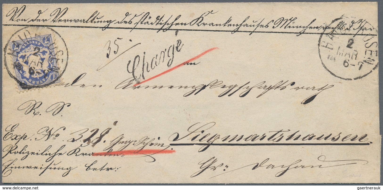 01195 Bayern - Marken Und Briefe: 1870, 7 Kr Ultramarin Auf Weiß, Wasserzeichen Weite Raute, Gezähnt Als E - Autres & Non Classés