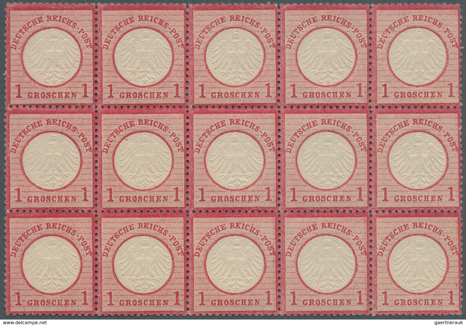 01259 Deutsches Reich - Brustschild: 1872, 1 Gr Rosa Im Waagerechten 15er-Block, Sehr Schön Farbfrisch, Gu - Ungebraucht