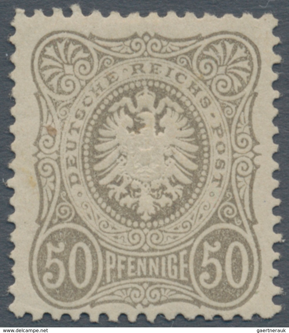 01264 Deutsches Reich - Pfennige: 1875, 50 Pfennige Gelbgrau, Farbfrischer Wert, Normal Gezähnt, Sauber Un - Lettres & Documents