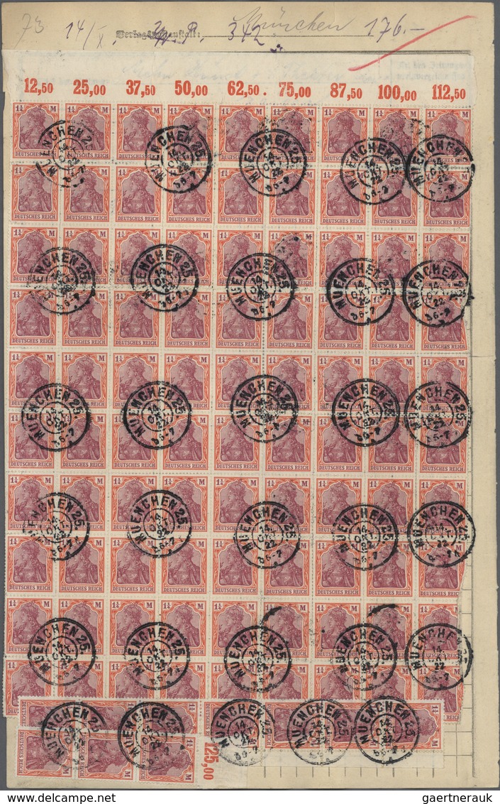 01270 Deutsches Reich - Inflation: 1922, 6 X 10 Pf Braunoliv Ziffer, 15 Pf Grünblau Ziffer, 5 X 40 Pf Ziff - Briefe U. Dokumente