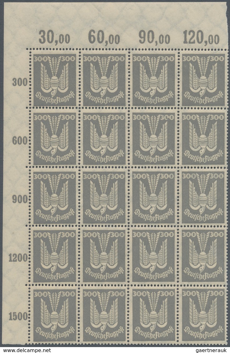 01274 Deutsches Reich - Weimar: 1924. Flugpost Holztaube (IV): 20 Komplette, Postfrische Sätze, In Einheit - Unused Stamps
