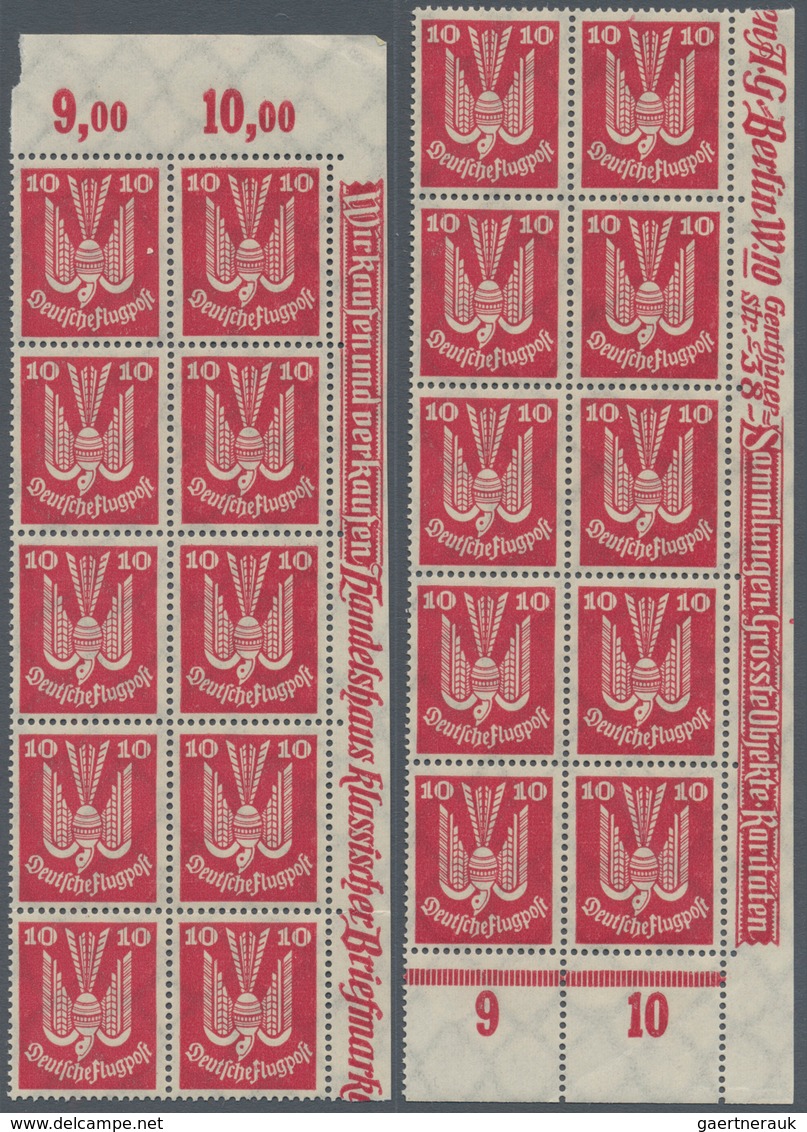 01274 Deutsches Reich - Weimar: 1924. Flugpost Holztaube (IV): 20 Komplette, Postfrische Sätze, In Einheit - Unused Stamps