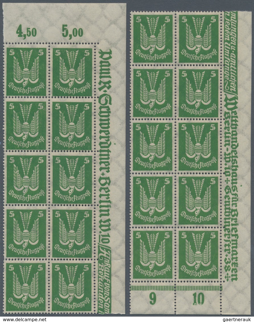 01274 Deutsches Reich - Weimar: 1924. Flugpost Holztaube (IV): 20 Komplette, Postfrische Sätze, In Einheit - Unused Stamps