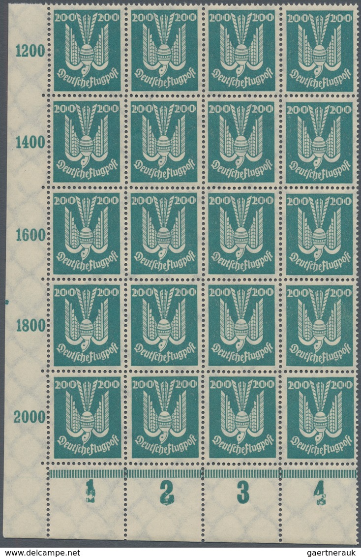 01274 Deutsches Reich - Weimar: 1924. Flugpost Holztaube (IV): 20 komplette, postfrische Sätze, in Einheit