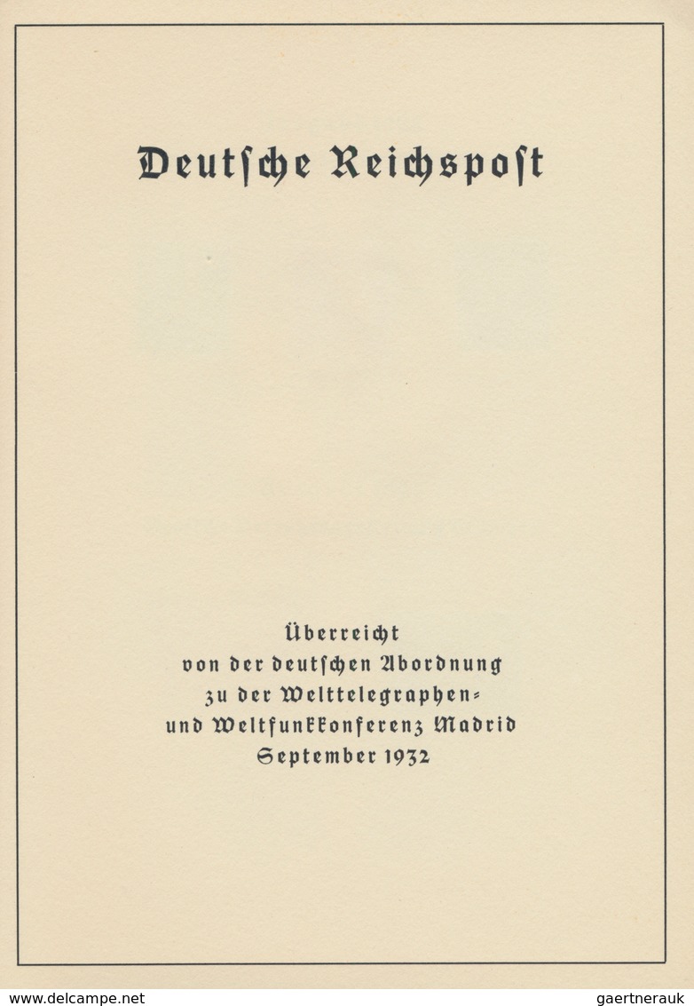 01275 Deutsches Reich - Weimar: 1925 - 1932, Reichspostheft Zum Welttelegraphen- Und Weltfunkkongreß Mit D - Unused Stamps