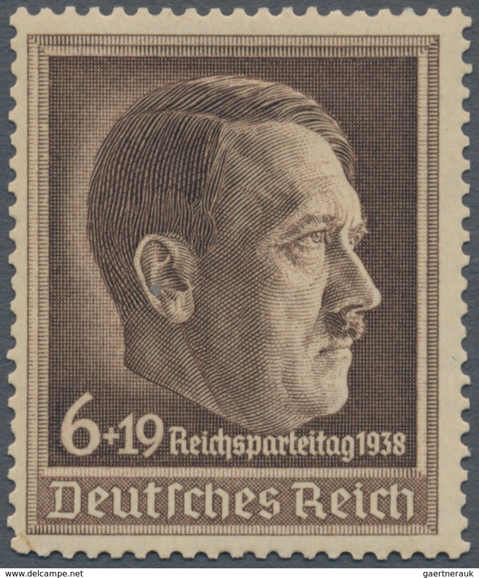 01278 Deutsches Reich - 3. Reich: 1938, 6 +19 Pfg. Reichsparteitag, Gezähnter Probedruck In Der Farbe SCHW - Ungebraucht