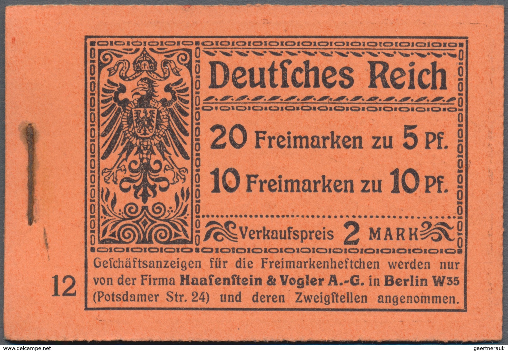 01280 Deutsches Reich - Markenheftchen: 1913, Germania-Markenheftchen Zu 2 Mark, Friedensdruck, Drei Versc - Carnets