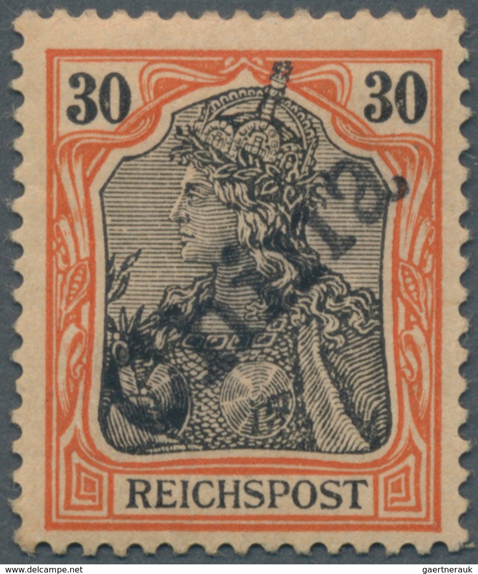 01286 Deutsche Post In China: 1900, 30 Pfg. Germania Mit HANDSTEMPELAUFDRUCK, Farbfrisch, Gut Gezähnt In U - China (kantoren)