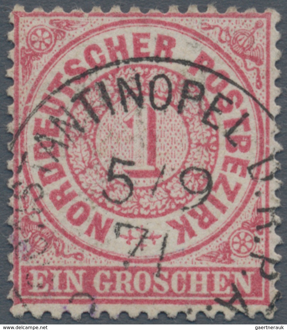 01292 Deutsche Post In Der Türkei - Vorläufer: 1871, NDP 1 Gr. Gezähnt Mit Sehr Seltener Entwertung "CONST - Turquie (bureaux)