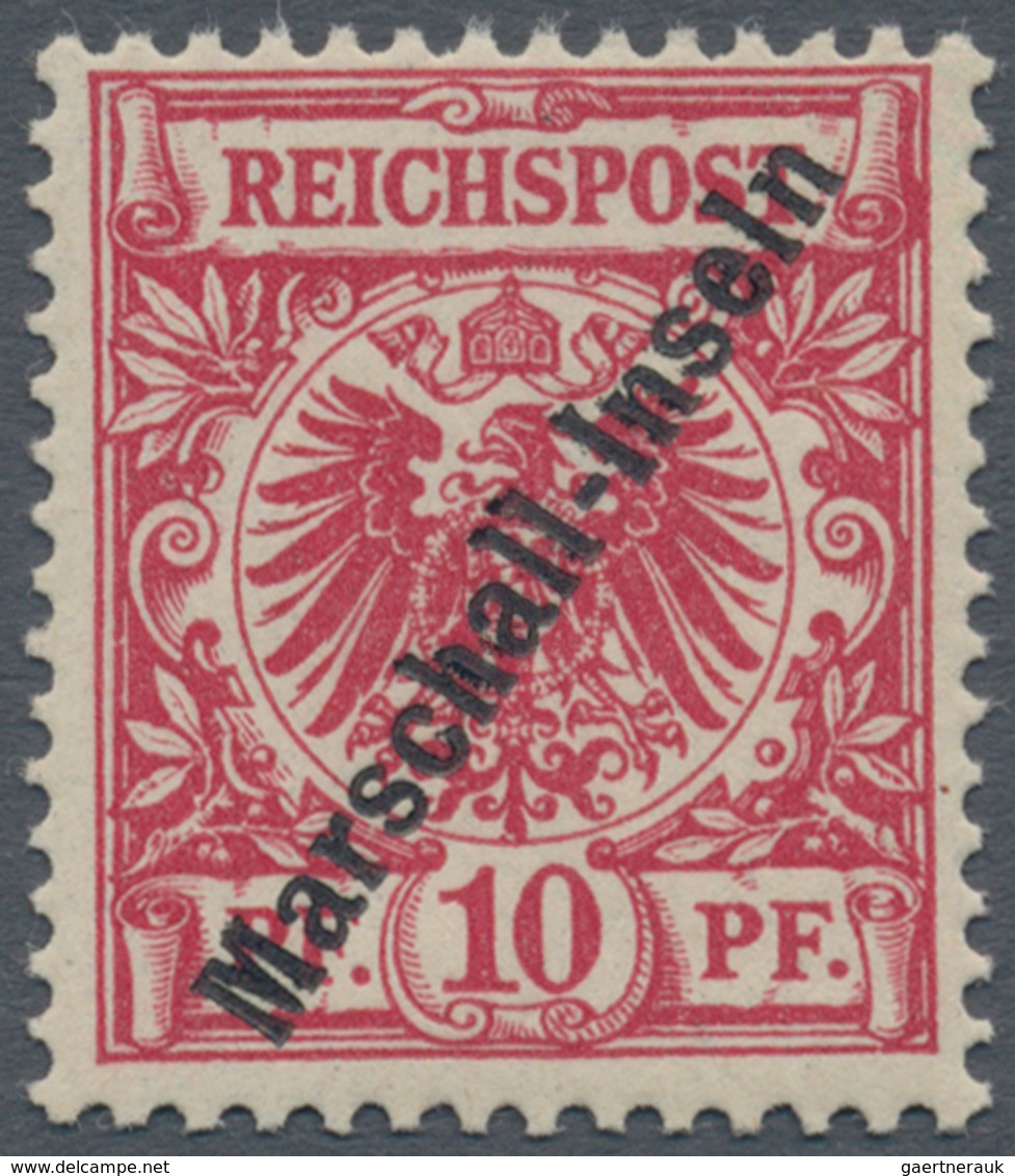 01298 Deutsche Kolonien - Marshall-Inseln: 1899, 10 Pfg. Krone/Adler Mit Aufdruck, Sog. Berliner Ausgabe U - Marshalleilanden