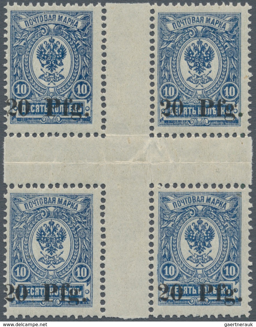 01308 Deutsche Besetzung I. WK: Postgebiet Ober. Ost - Dorpat: 1918, 10 Pfg. Auf 10 Kop. Hellgraublau, Her - Bezetting 1914-18