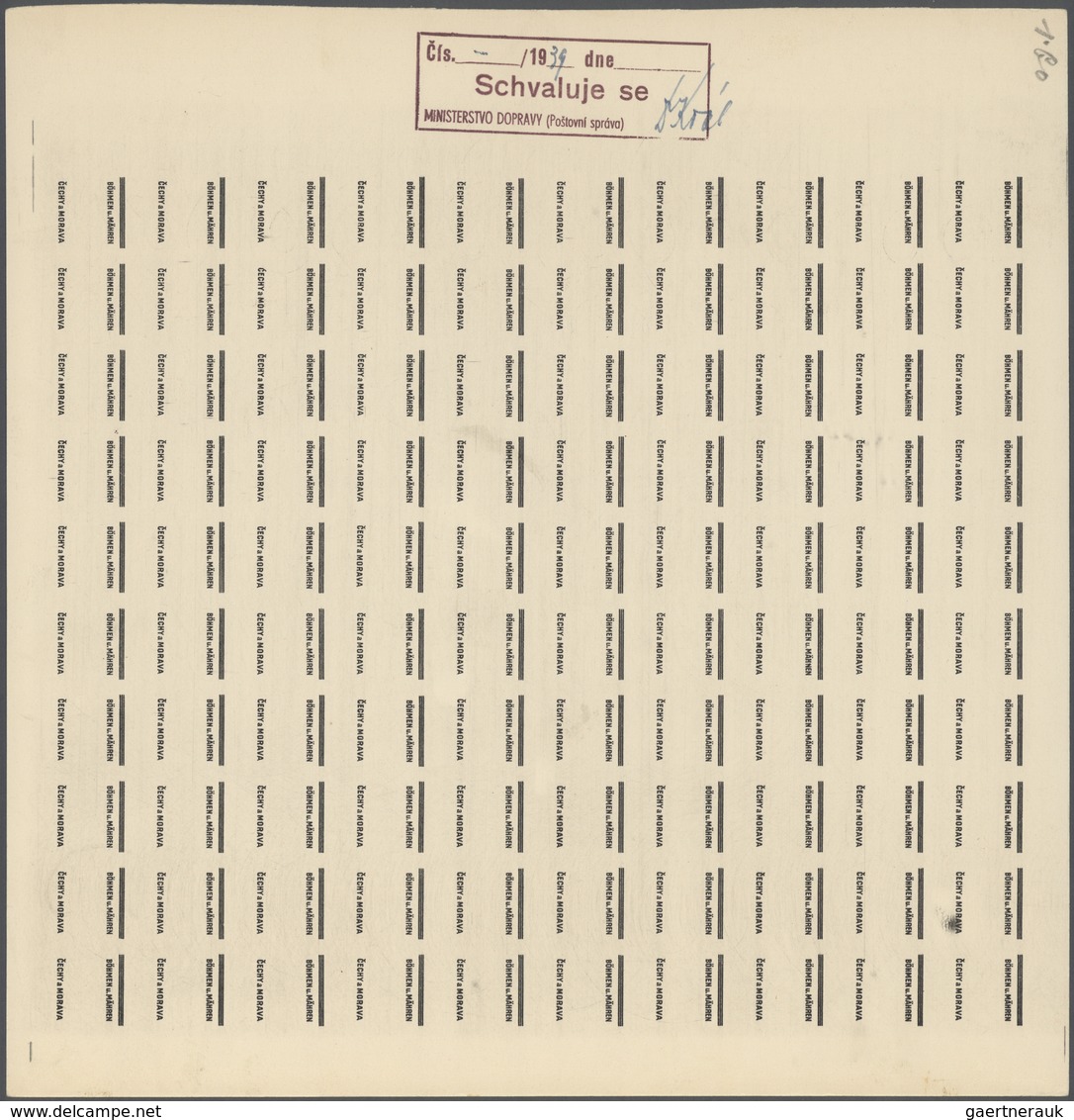 01383 Dt. Besetzung II WK - Böhmen Und Mähren: 1939 "Böhmen Und Mähren" PROBEDRUCKE In 17 Kompletten 100/2 - Bezetting 1938-45