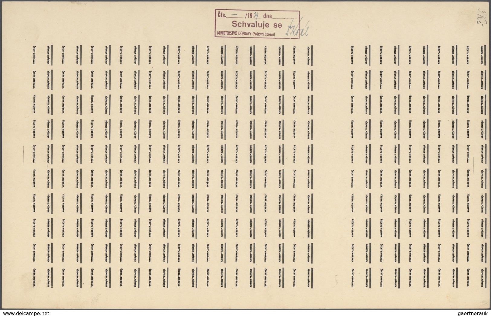 01383 Dt. Besetzung II WK - Böhmen und Mähren: 1939 "Böhmen und Mähren" PROBEDRUCKE in 17 kompletten 100/2