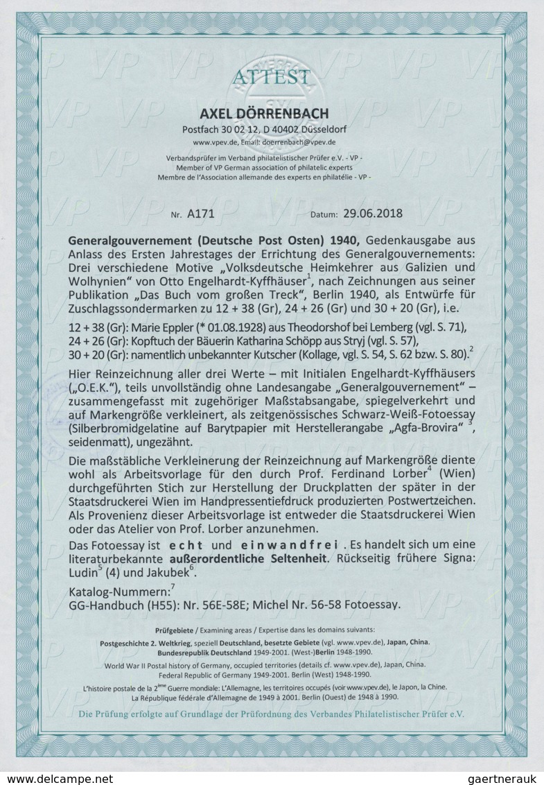 01392 Dt. Besetzung II WK - Generalgouvernement: 1940, 1 Jahr Generalgouvernement, Alle 3 Werte Zusammen A - Besetzungen 1938-45