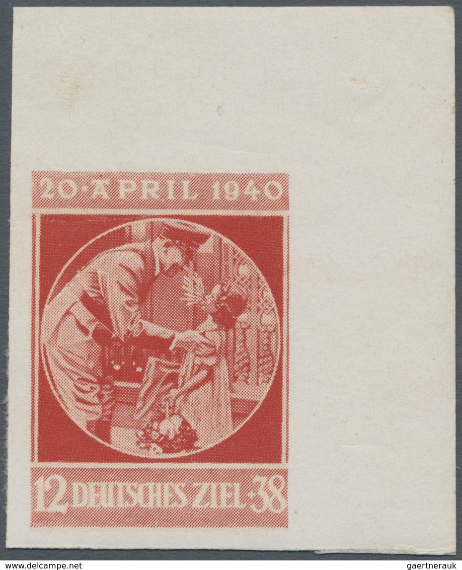 01414 Kriegs- Und Propagandafälschungen: 1940, 12 + 38 Pfg. "Geburtstag Adolf Hitler", Sogenannte Spitler- - Other & Unclassified