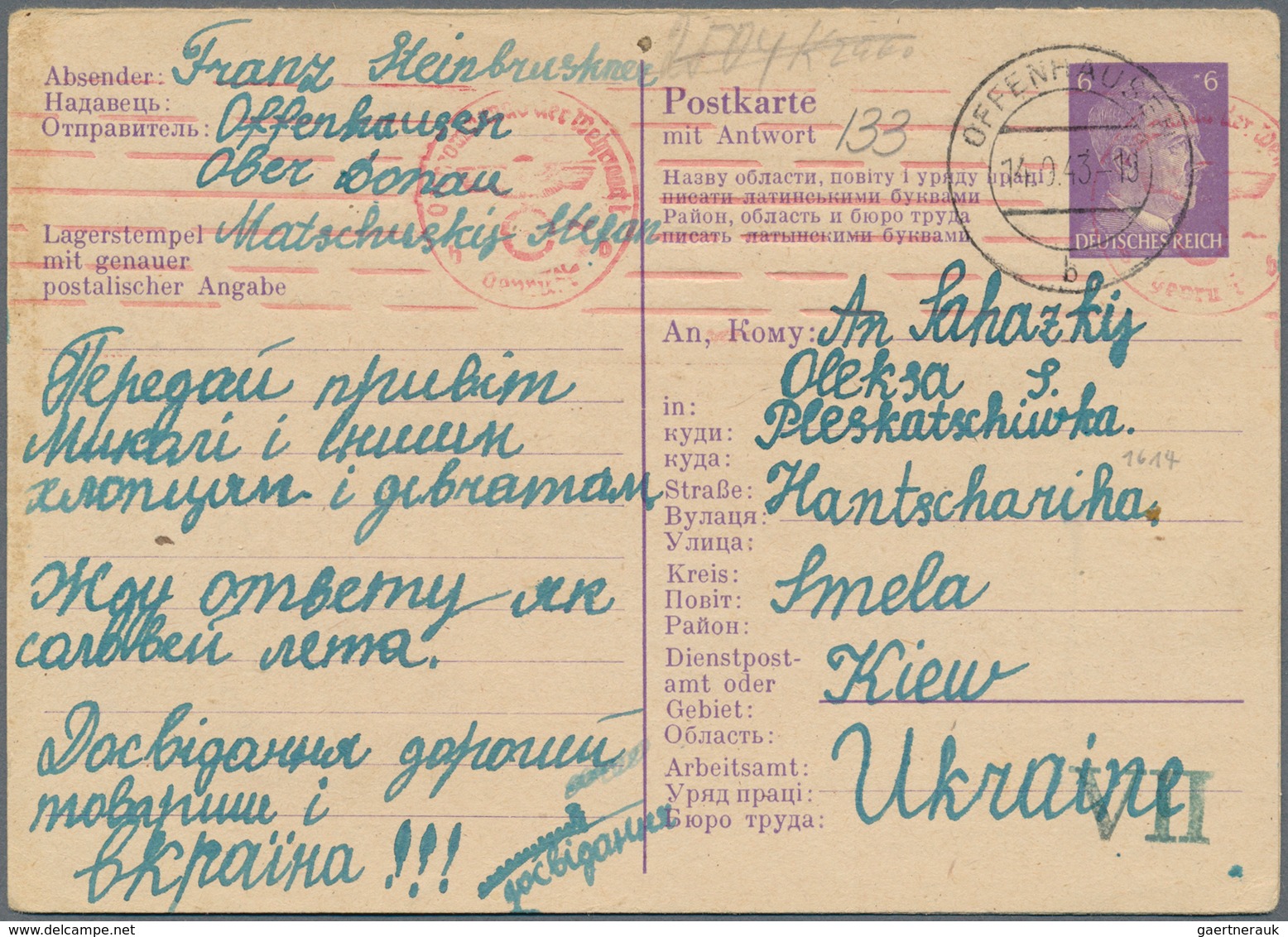 01417 KZ-Post: 1933/1945, Sehr Umfangreicher Und Detaillierter Sammlungsbestand Mit Ca. 260 Belegen Im Bri - Lettres & Documents