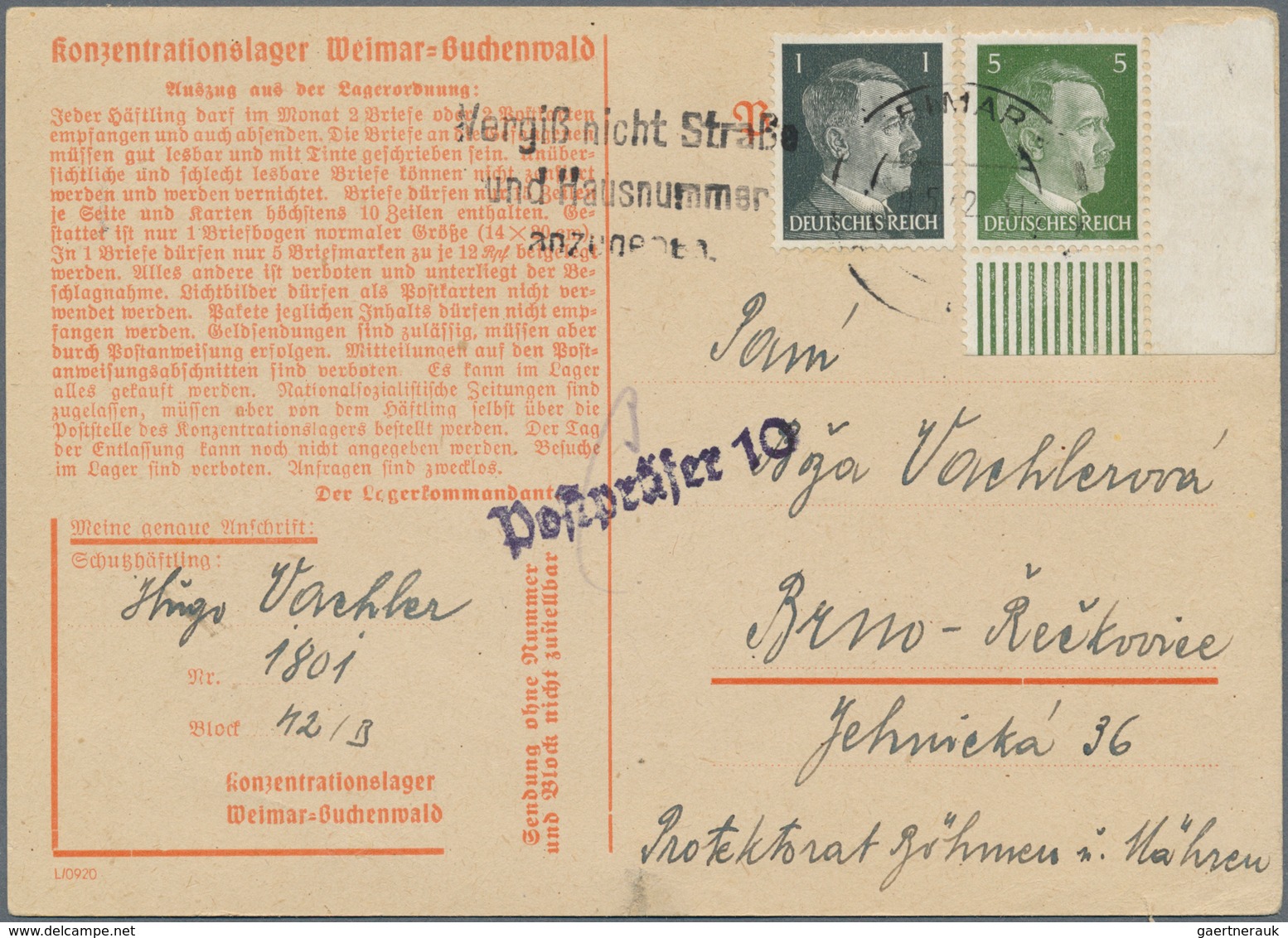 01417 KZ-Post: 1933/1945, sehr umfangreicher und detaillierter Sammlungsbestand mit ca. 260 Belegen im Bri