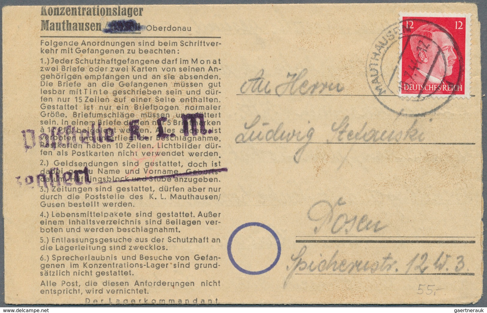 01417 KZ-Post: 1933/1945, sehr umfangreicher und detaillierter Sammlungsbestand mit ca. 260 Belegen im Bri