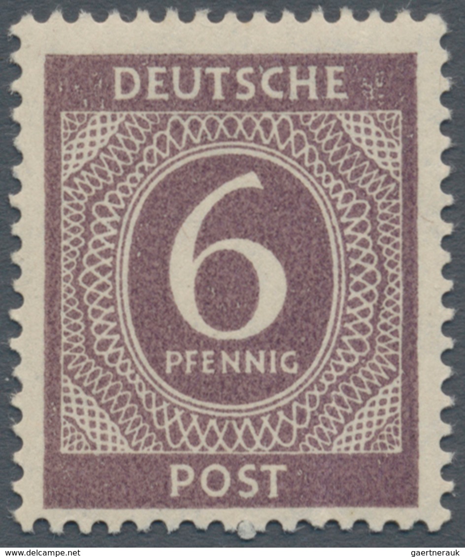 01419 Alliierte Besetzung - Gemeinschaftsausgaben: 1946, Freimarke 6 Pfg. Ziffer Schwarzviolett, Postfrisc - Sonstige & Ohne Zuordnung