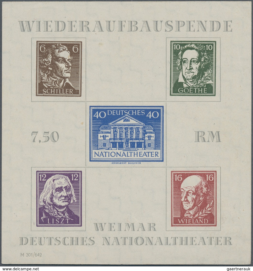 01423 Sowjetische Zone - Thüringen: 1946, Theaterblock Mit Wz. YZ "Stufen Steil Steigend" (von Der Rücksei - Autres & Non Classés