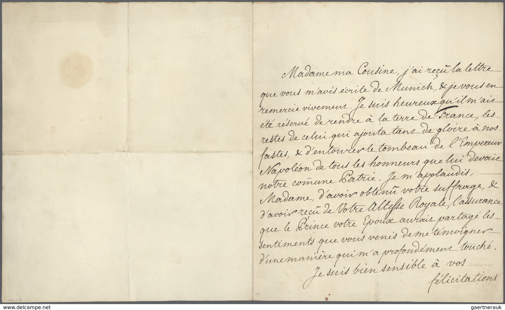 01435 Frankreich - Vorphilatelie: 1840: 2 Page Autograph Letter Signed By The French King Louis Philippe I - 1792-1815: Départements Conquis