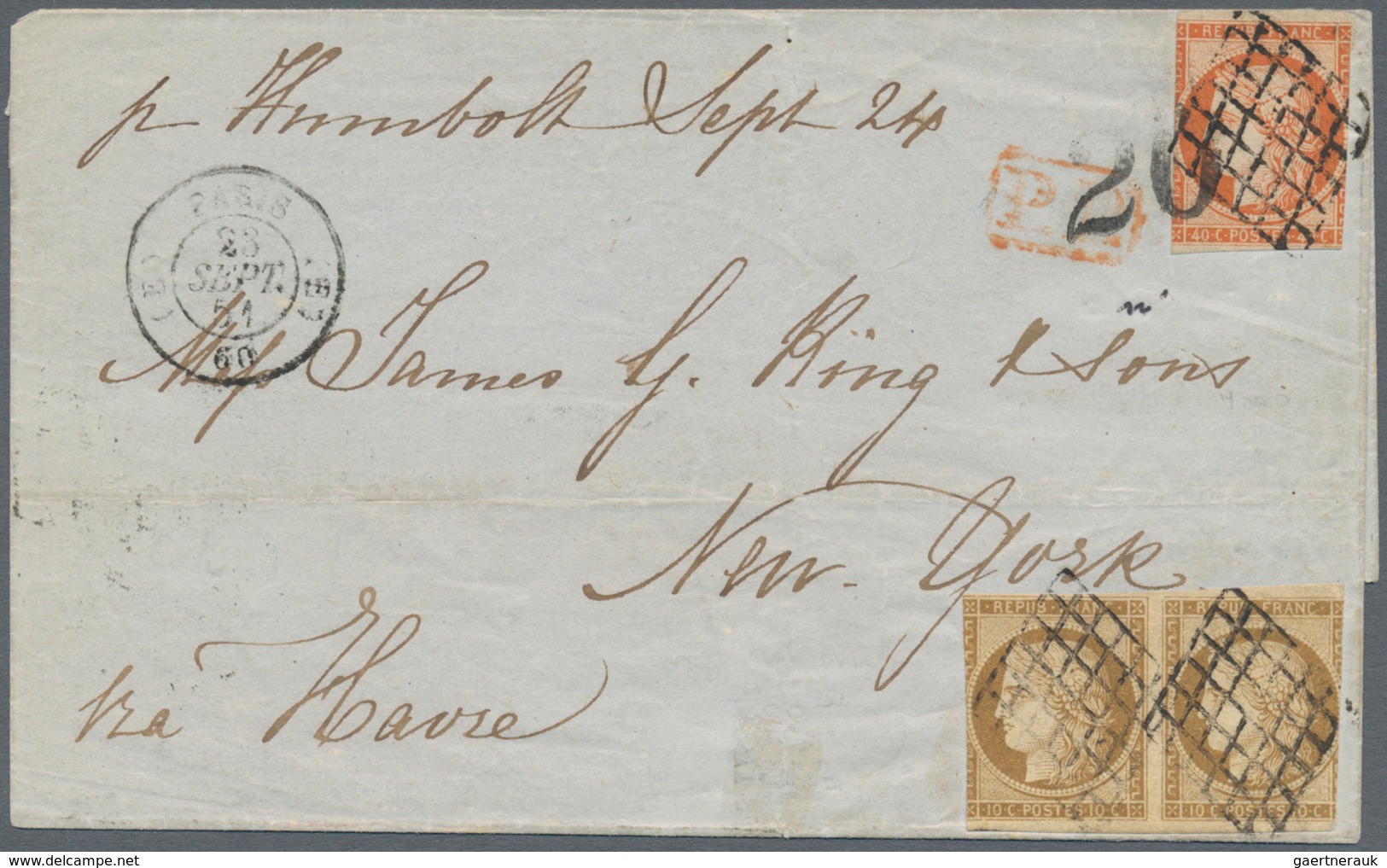 01436 Frankreich: 1849-1870's "FRENCH POSTAL HISTORY": Collection Of More Than 30 Special, Attractive, Sca - Oblitérés