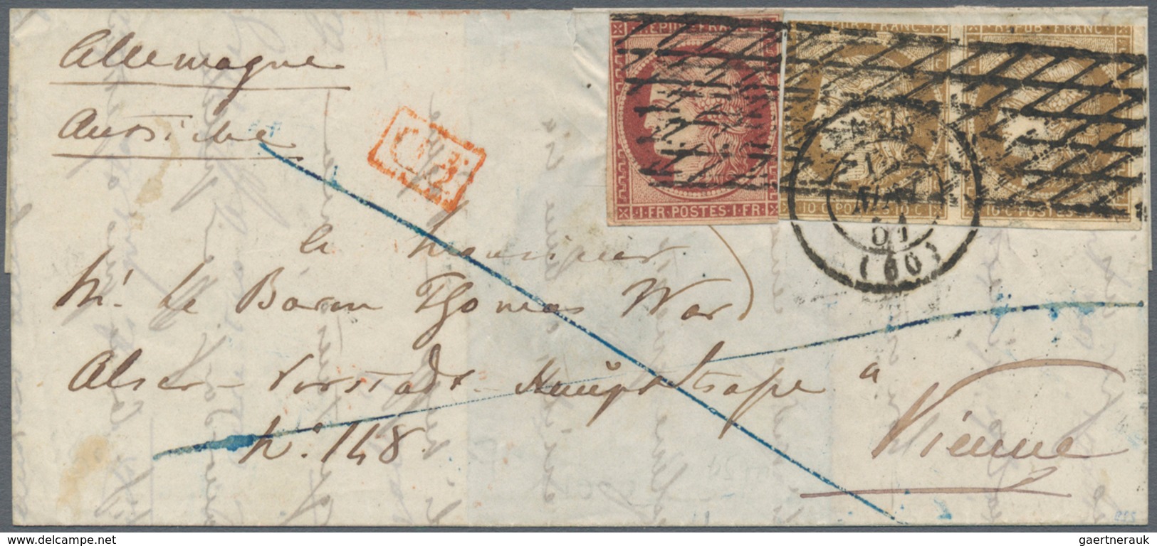 01436 Frankreich: 1849-1870's "FRENCH POSTAL HISTORY": Collection Of More Than 30 Special, Attractive, Sca - Oblitérés
