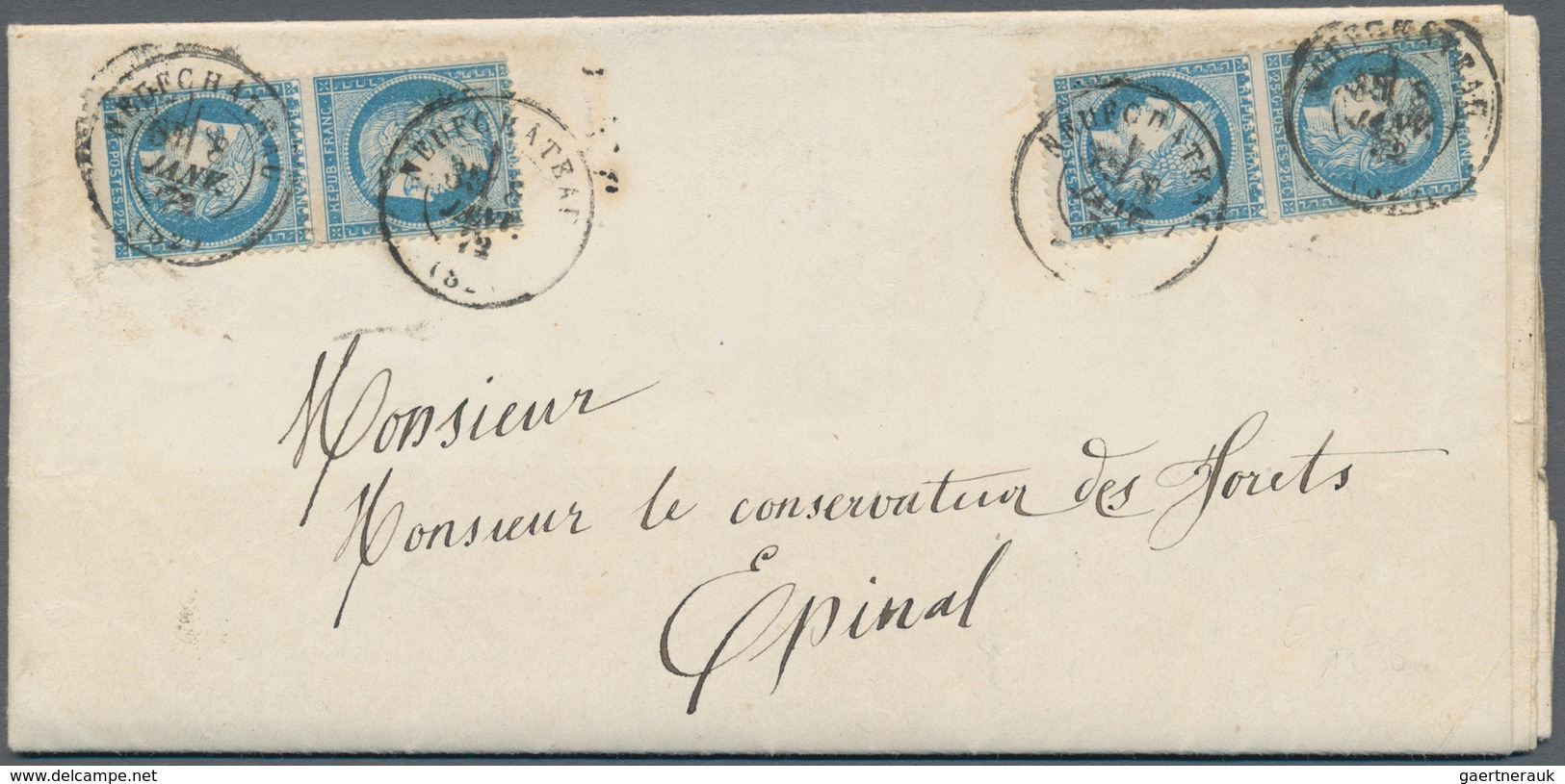 01436 Frankreich: 1849-1870's "FRENCH POSTAL HISTORY": Collection of more than 30 special, attractive, sca