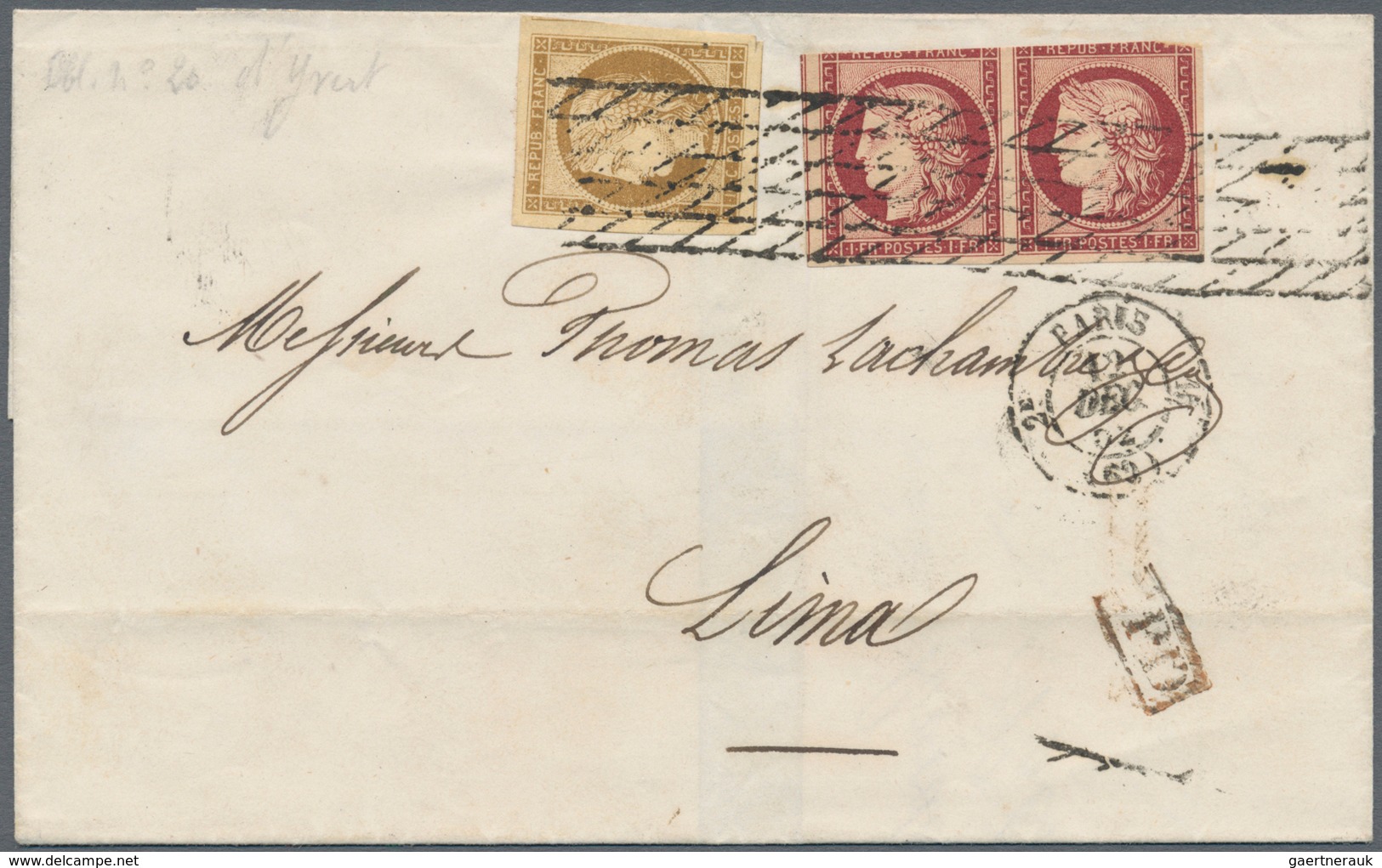 01436 Frankreich: 1849-1870's "FRENCH POSTAL HISTORY": Collection of more than 30 special, attractive, sca