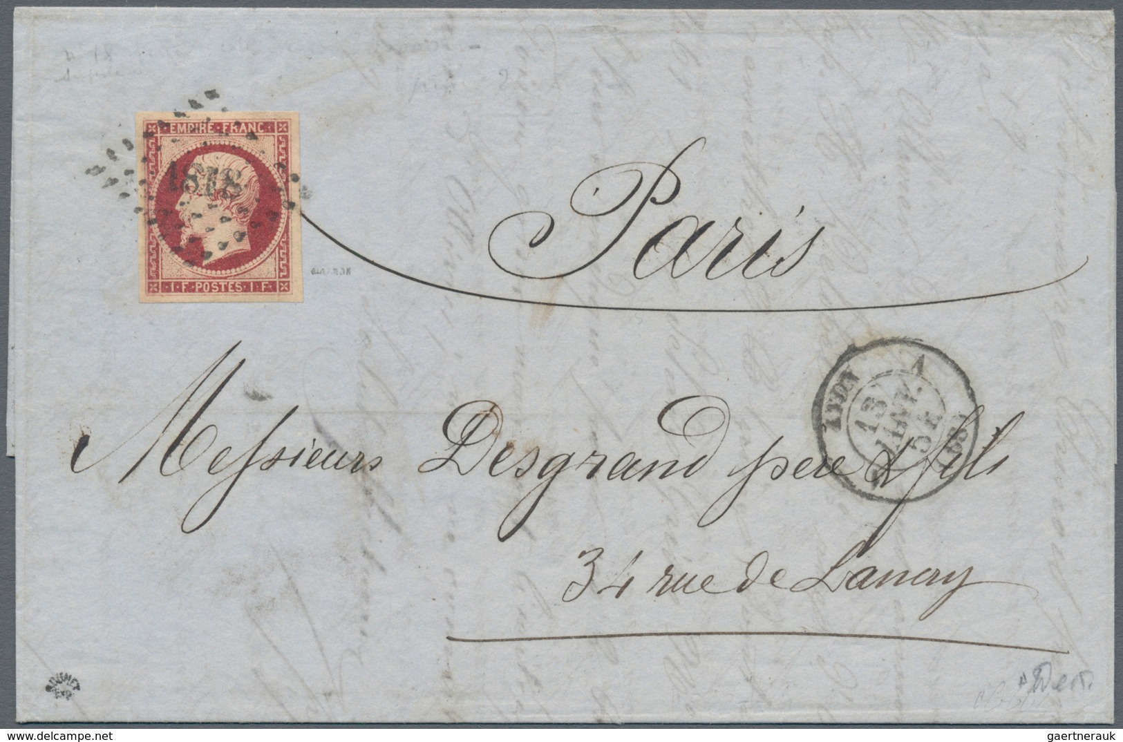 01436 Frankreich: 1849-1870's "FRENCH POSTAL HISTORY": Collection of more than 30 special, attractive, sca