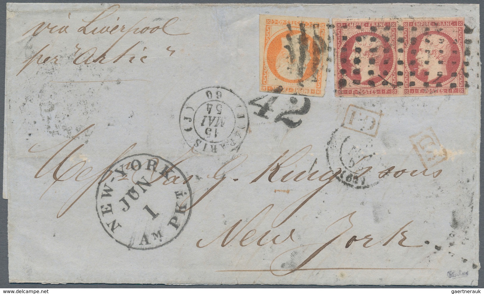 01436 Frankreich: 1849-1870's "FRENCH POSTAL HISTORY": Collection of more than 30 special, attractive, sca