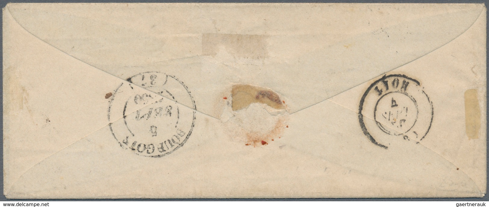 01441 Frankreich: 1850, 20 C Black On Yellowish, Large Margins, Tied By Black Diamond Grill, Along With Do - Used Stamps