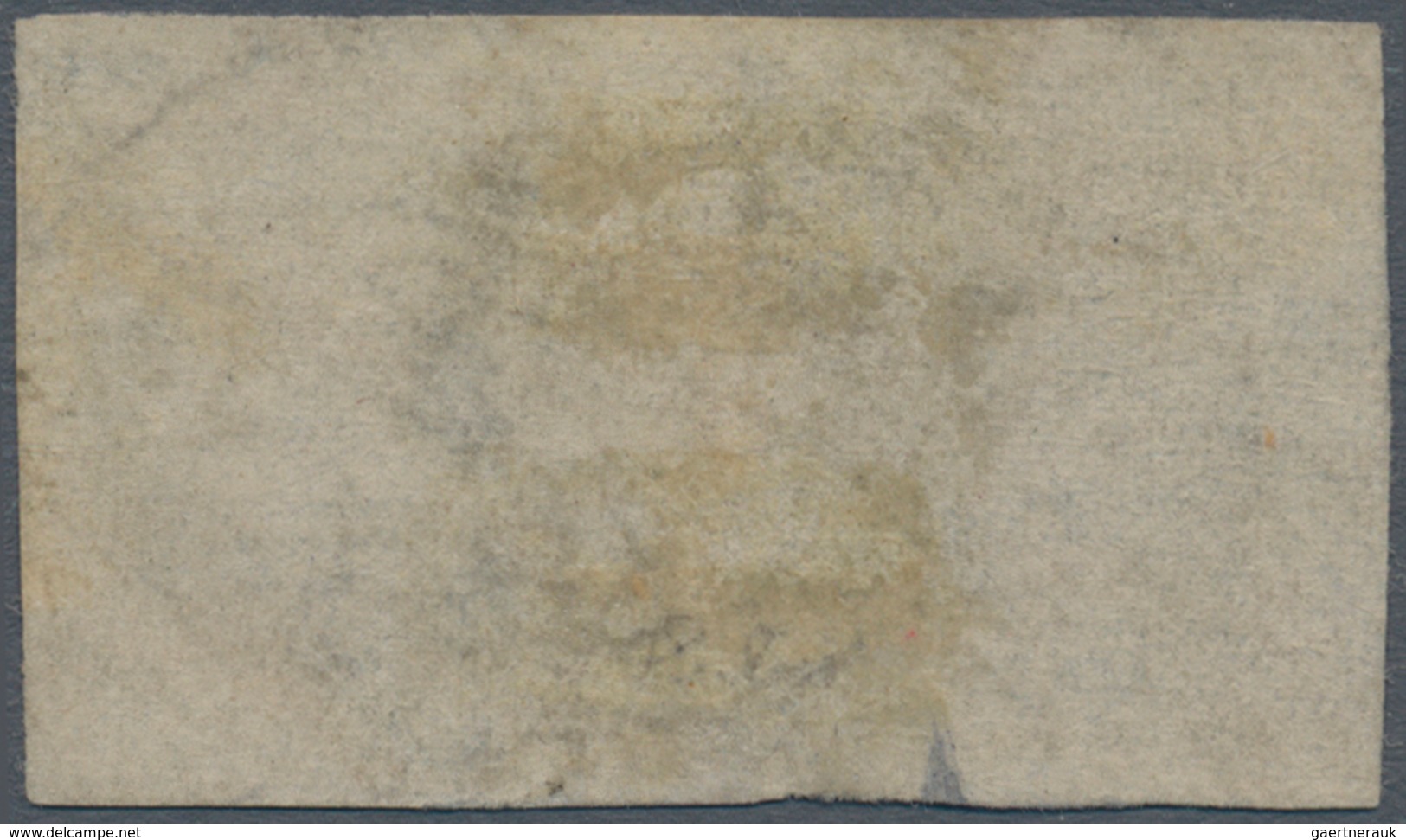 01443 Frankreich: 1850, 25 C Blue, Tete-beche Pair, Open Grill Cancellation, Two Horizontal Margins Touche - Used Stamps