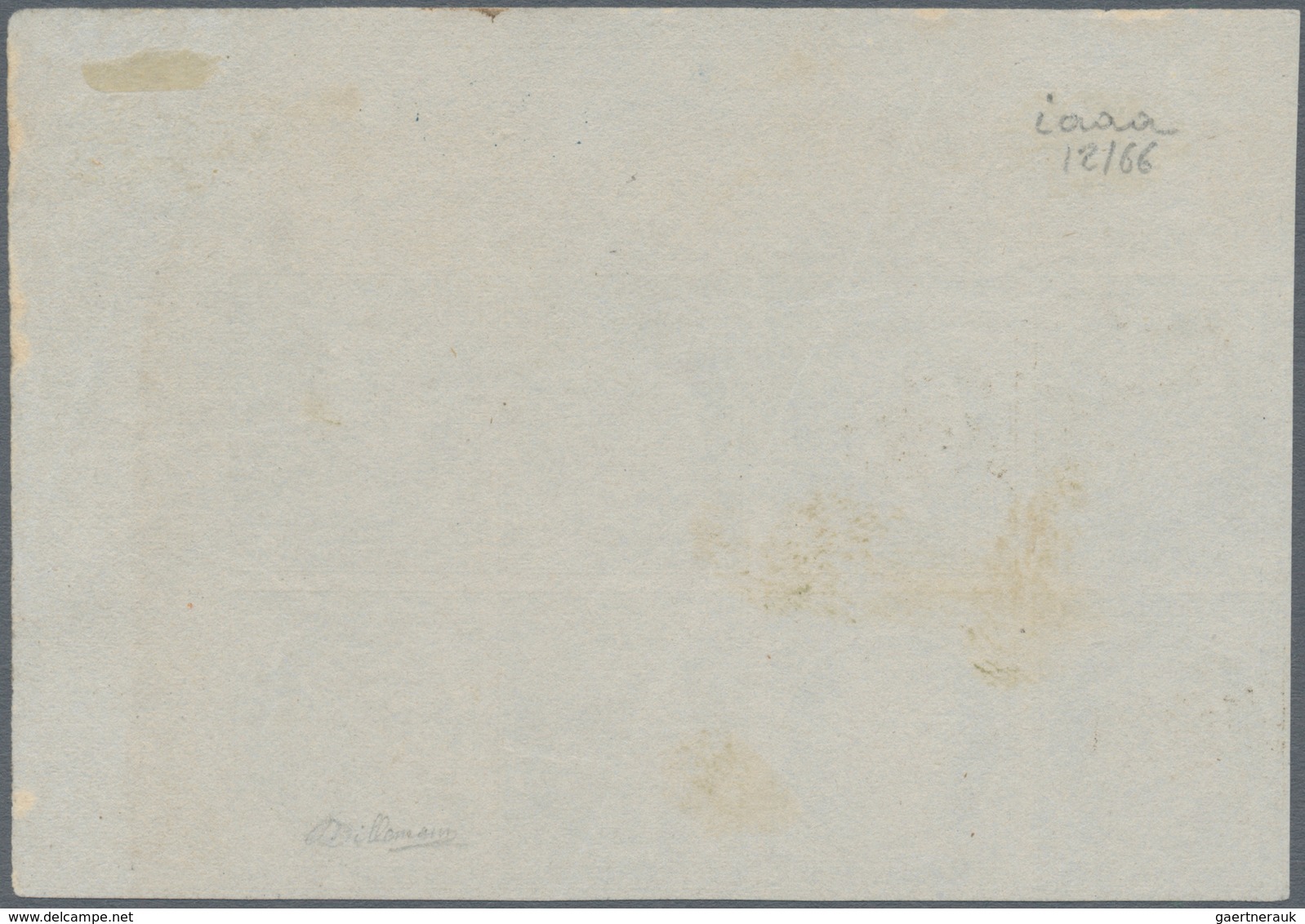 01454 Frankreich: 1849, 20 C Blue On Yellowish, Unused Block Of Eight From Top Right Corner Of The Sheet W - Gebraucht