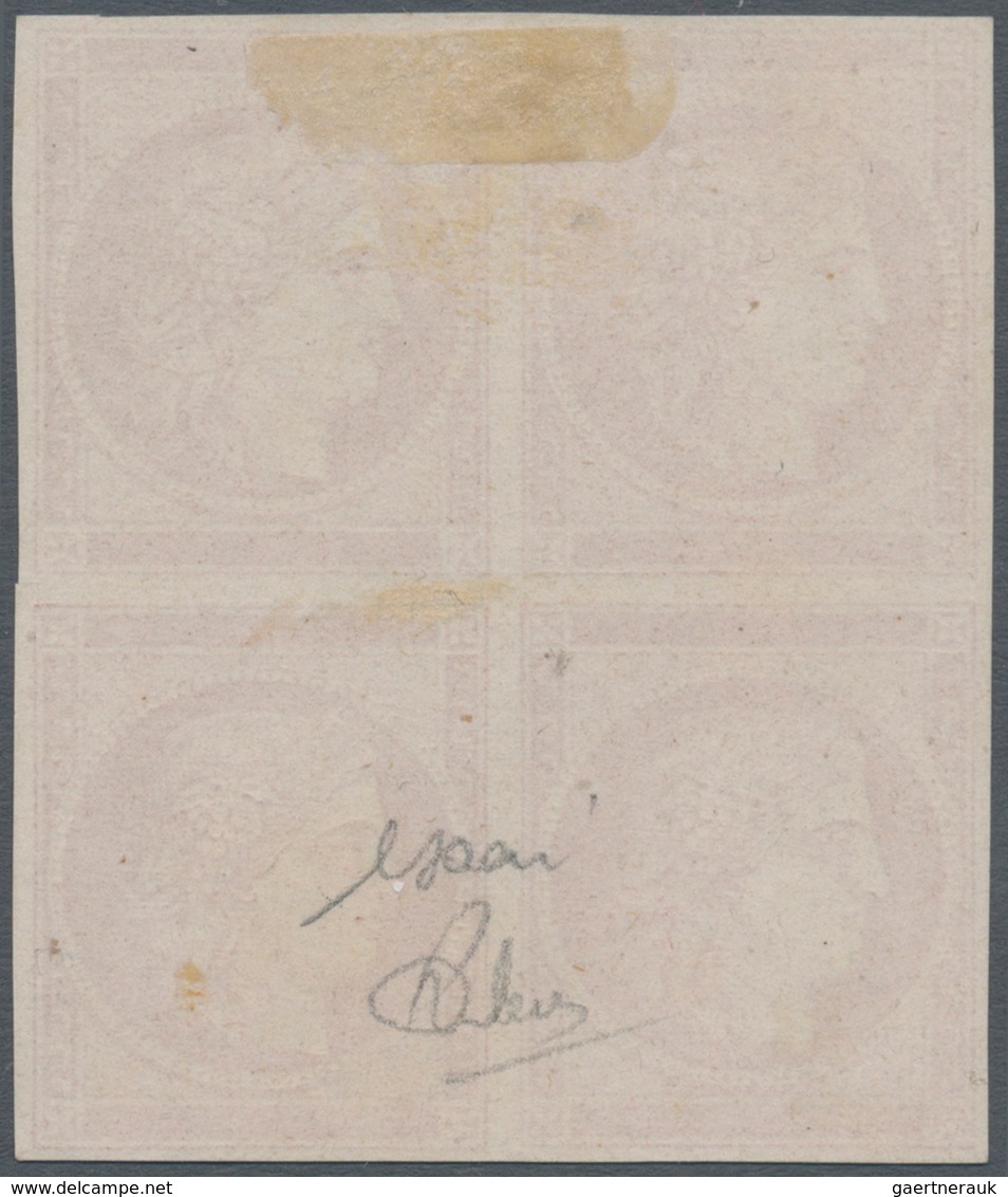 01455 Frankreich: 1849/1850, Ceres, Imperforate Proof Block Of Four In Carmine, Without Inscriptions, Very - Oblitérés