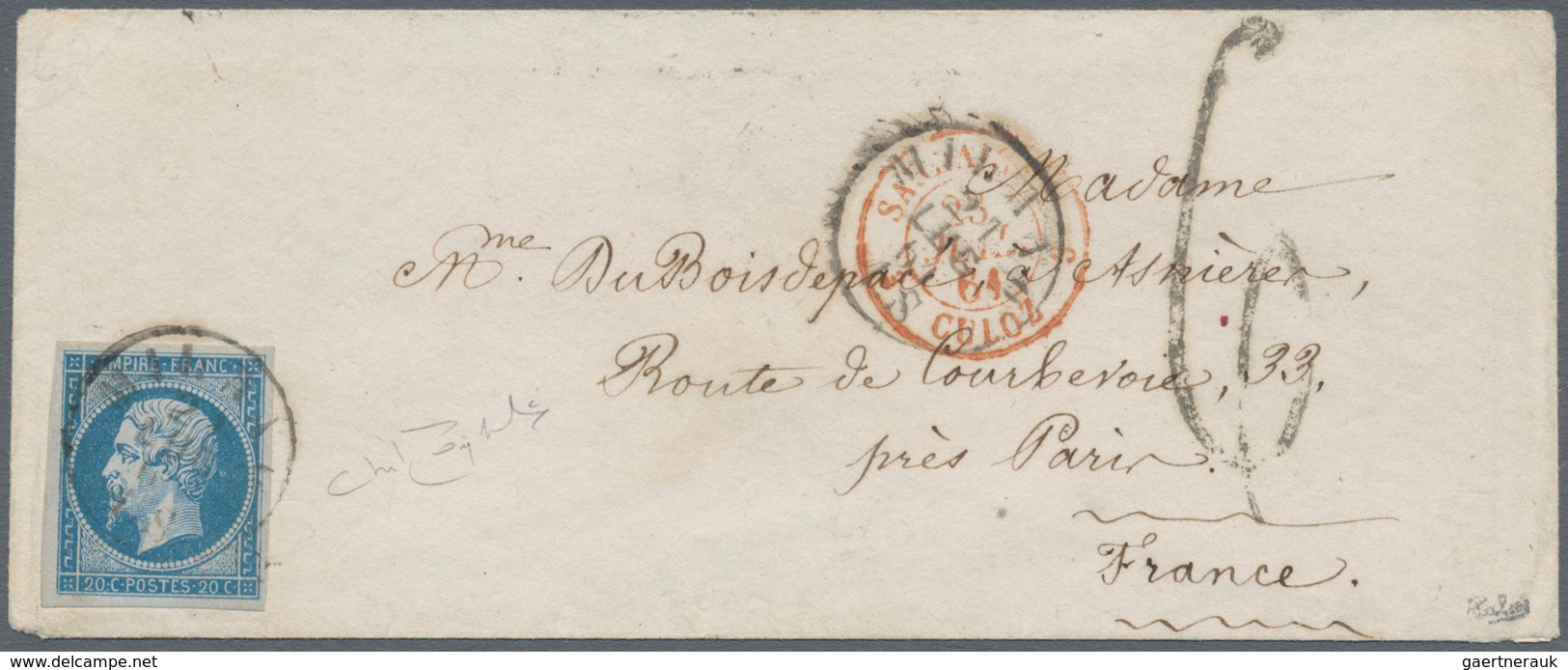 01461 Frankreich: 1861, FRANCE USED IN ITALY, Napoleon Nd 20c. Blue, Single Franking On Cover From "MILANO - Used Stamps