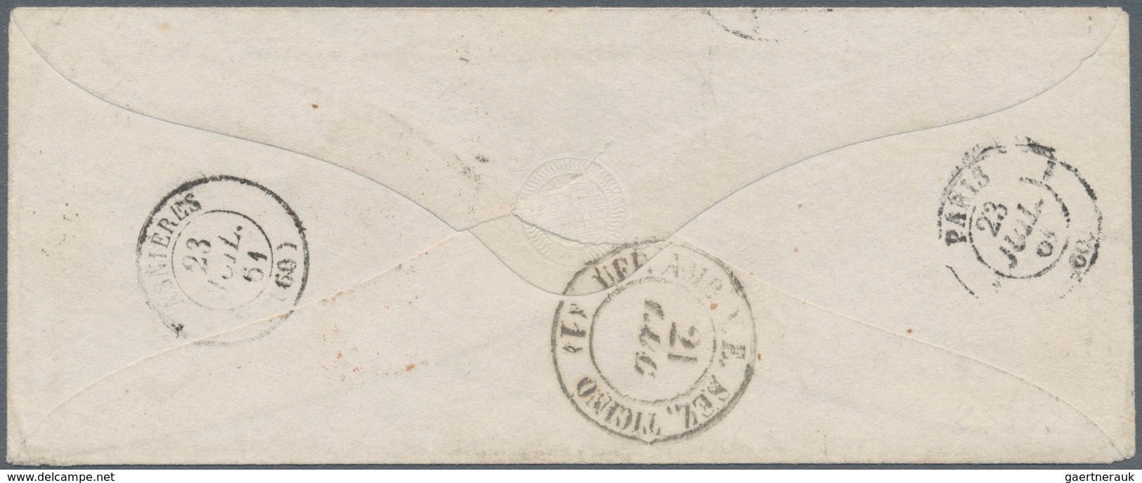 01461 Frankreich: 1861, FRANCE USED IN ITALY, Napoleon Nd 20c. Blue, Single Franking On Cover From "MILANO - Used Stamps