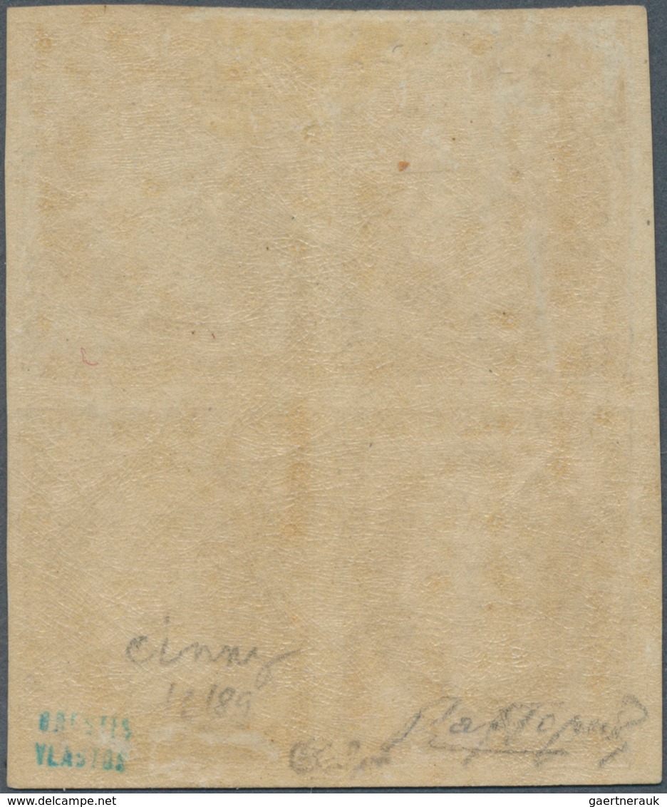01494 Griechenland: 1861, 1 Lepta Chestnut, First Athens Printing, Unused Block Of Four With Full Original - Brieven En Documenten